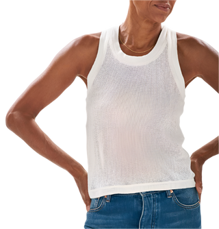 Jumper 1234 London - Cotton/Cashmere Mesh Knit Tank - Chalk
