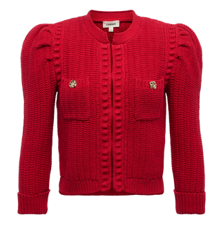 L'Agence - Delli Cropped Cardigan - Engine Red