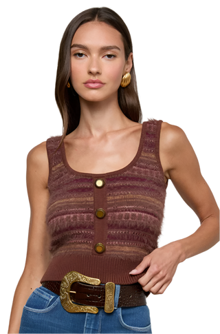 L'Agence - Galene Knit Tank - Natural Multi