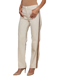 L'Agence - Jones Stovepipe Jean w Side Stripe - Desert Tan/Taupe