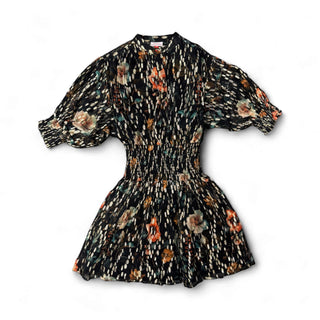 Never A Wallflower - Cynthia Mini Dress - Dark Floral/Metallic