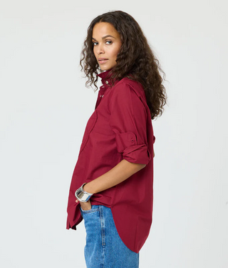 Kerri Rosenthal - Mia Button Down Shirt Max Heart - Burgundy