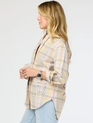 Kerri Rosenthal - Mia Ruffle Flannel Shirt - Cabin Plaid