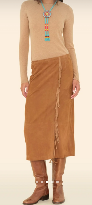 Xirena - Bonnie Suede Fringed Skirt - Mustang