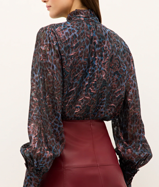 Marie Oliver - Montana Metallic Silk Blouse - Riverbend