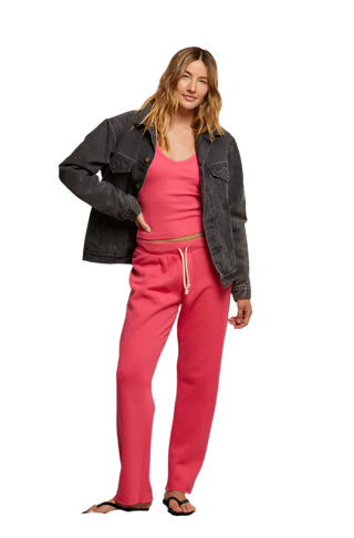 perfectwhitetee - Collins Straight Leg Sweatpant - Pink Bloom
