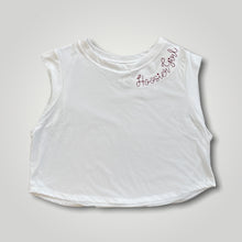 Load image into Gallery viewer, ALIBI - Hoosier Girl Embroidered Cropped Tee - White
