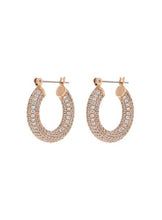 Load image into Gallery viewer, Luv AJ - Pave Baby Amalfi Hoops in Rose Gold
