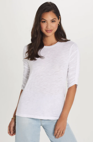 Goldie - Ruched Half Sleeve Tee Shirt