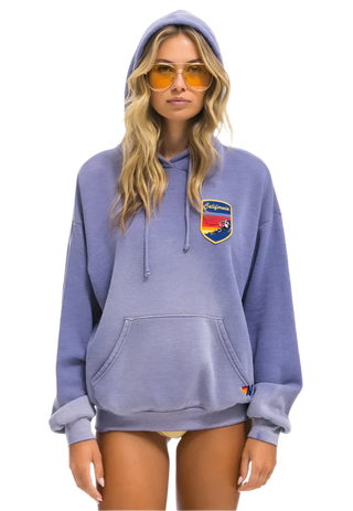 Aviator Nation - California Skier Patch Pullover Relaxed Hoodie - Faded Grape