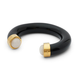 Lucas Jack - Black Resin and Moonstone Cuff Bracelet