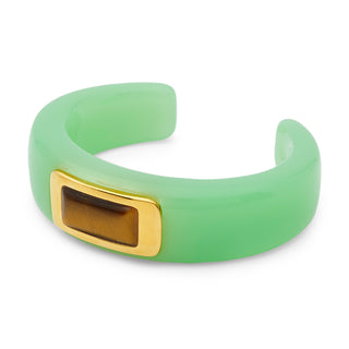 Lucas Jack - Aqua Resin Tigers Eye Cuff Bracelet
