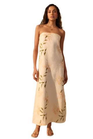 Cami NYC - Andalus Strapless Linen Maxi Dress - Daylily