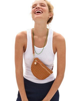Clare V. - Petite Fanny Leather Crossbody Bag - Tan Rattan