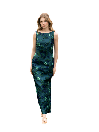 Arianne Elmy - Easy Dress - Green Monochrome Floral