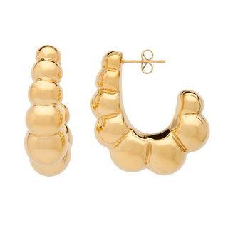 Lucas Jack - Bubble Hoop Post Earrings - 18k Gold Plated