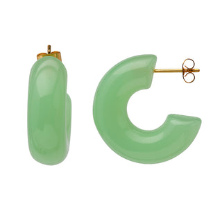 Lucas Jack - Aqua Resin Hoop Post Earrings - Aqua