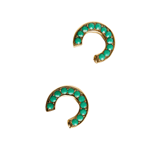 Elizabeth Cole - Aira Turquoise Studded Chunky Hoop Earrings
