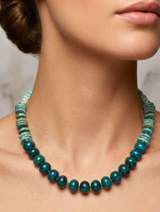 Elizabeth Cole -Edwina Chunky Bead Necklace - Turquoise