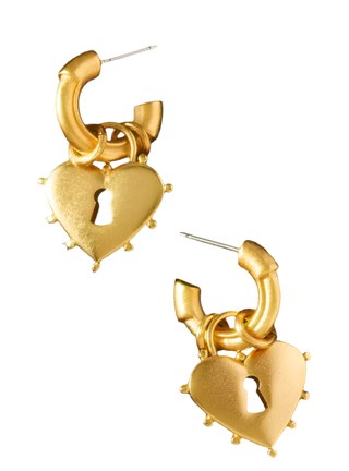 Elizabeth Cole - Mina Heart Huggie Earrings - Gold