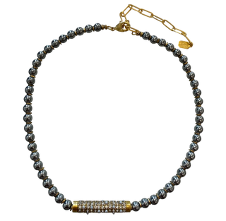 Elizabeth Cole - Vivi Beaded Barrel Charm Necklace -