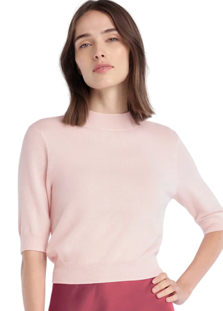 Favorite Daughter - The Bonnie Cashmere Short Sleeve Top - Pale Pink