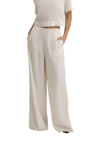 Favorite Daughter - The Wide Leg Linen Pant - White