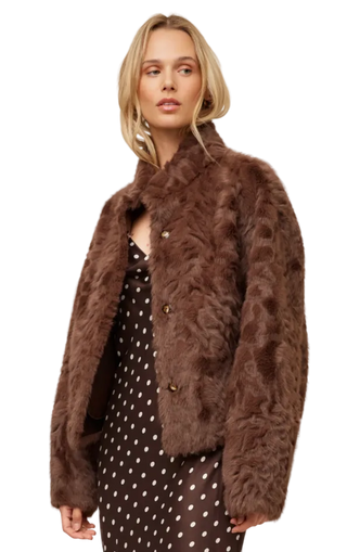 Fifteen Twenty - MacKenzie Reversible Faux Fur Coat - Wood