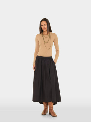 Xirena - Gwynn Poplin Maxi Skirt - Black