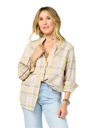 Kerri Rosenthal - Mia Ruffle Flannel Shirt - Cabin Plaid