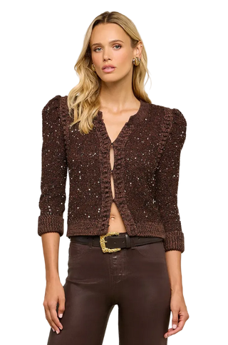 L'Agence - Thistle Sequined Cardigan - Java/Black