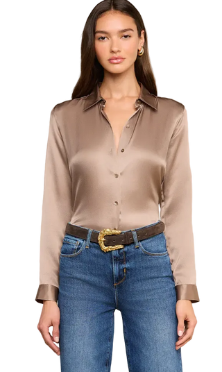 L'Agence - Tyler Silk Blouse - Light Cardamom