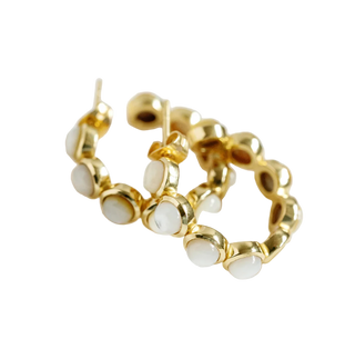 Laura Foote - Mini Rory Hoop Earrings - Mother of Pearl