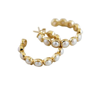Laura Foote - Rory Hoop Earrings - Pearl