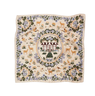 Maison Lecomte Flament - Retour de Foret Silk Bandana Scarf - Periwinkle
