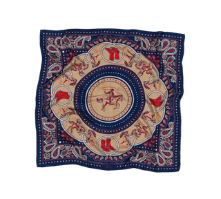 Maison Lecomte Flament - Rodeo Large Silk Scarf - Navy