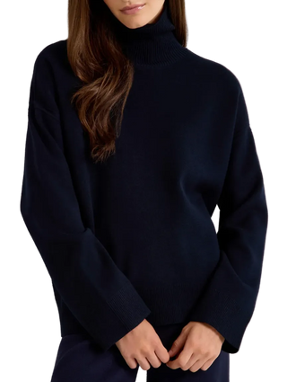 Marie Oliver - Emmy Structured Knit Mockneck Sweater - Navy