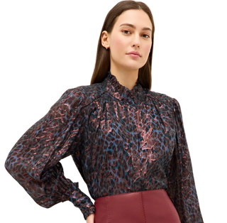 Marie Oliver - Montana Metallic Silk Blouse - Riverbend