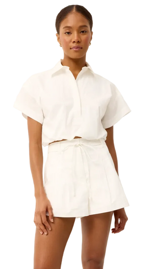 Marie Oliver - Sierra Cropped Button-Up Top - Optic White