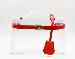 ALIBI Campus - Mini Top Handle Clear Stadium Bag - Red/Clear