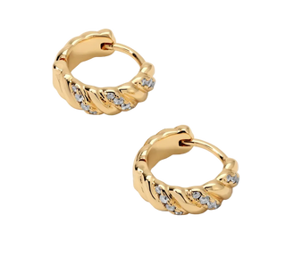 Miranda Frye - Dahlia Huggie Earrings - Yellow Gold