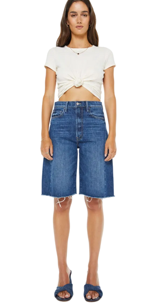 Mother - The Half Pipe Bermuda Fray Denim Short - Did You Bring Me Anything?