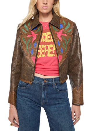 Mother - The Open Book Zip Faux Leather Jacket - Picante