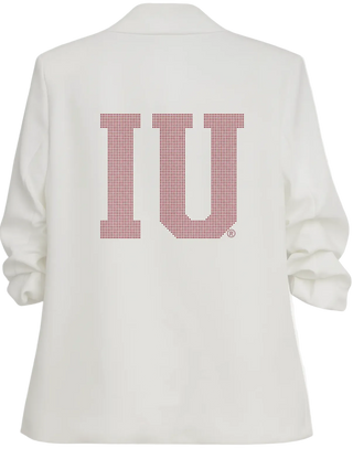 ALIBI Campus - IU Crystal Embellished Blazer - White/Red Crystal