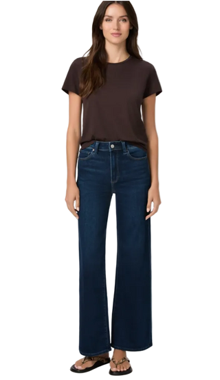 Paige - Anessa 31" Dark Wash Wide Leg Jeans - Amagansett