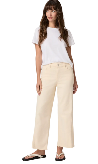 Paige - Anessa Wide Leg Cropped Jean - Butter Yellow