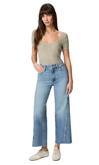Paige - Anessa Twisted Seam Cropped Wide Leg Jean - Explorer