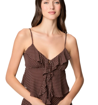 Paige - Indiah Camisole Top - Mahogany/Ecru