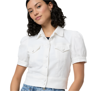 Paige - Kendra Short Sleeve Denim Jacket - Crisp White