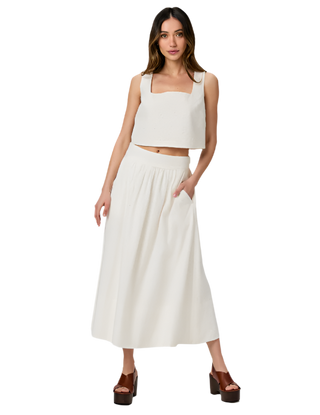 Paige - Ojai Eyelet Midi Skirt - White